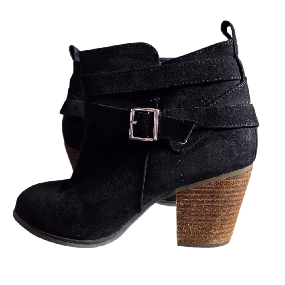 Stacked Ankle Bootie With Zipper - Black Torrid Size 9 WW